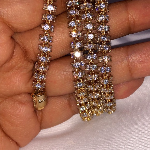 10k white gold vermeil Miami Cuban link chain for men, heavy chain, simulated CZ - Picture 10 of 11